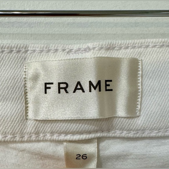 NWOT | FRAME Le Slim Palazzo Raw Hem Jeans | White | Full length | SZ 26 - Picture 8 of 13